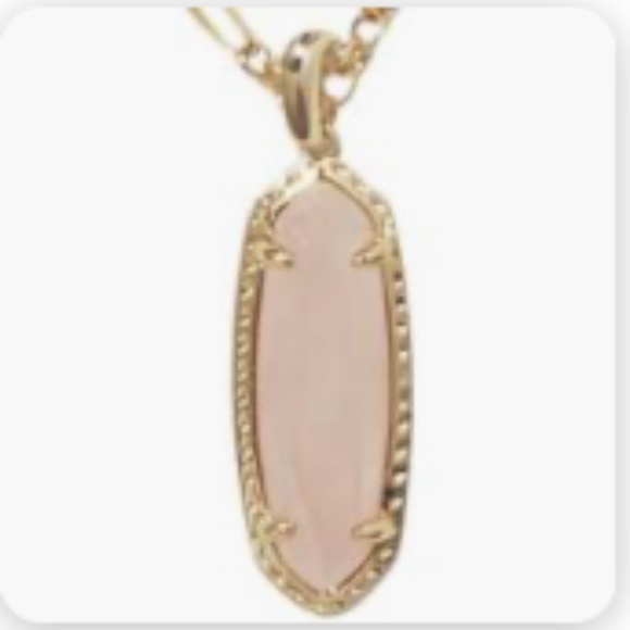 Kendra Scott Elisa Pendant Necklace, Eleanor Earring Set Rose Quartz NWT - Picture 9 of 11